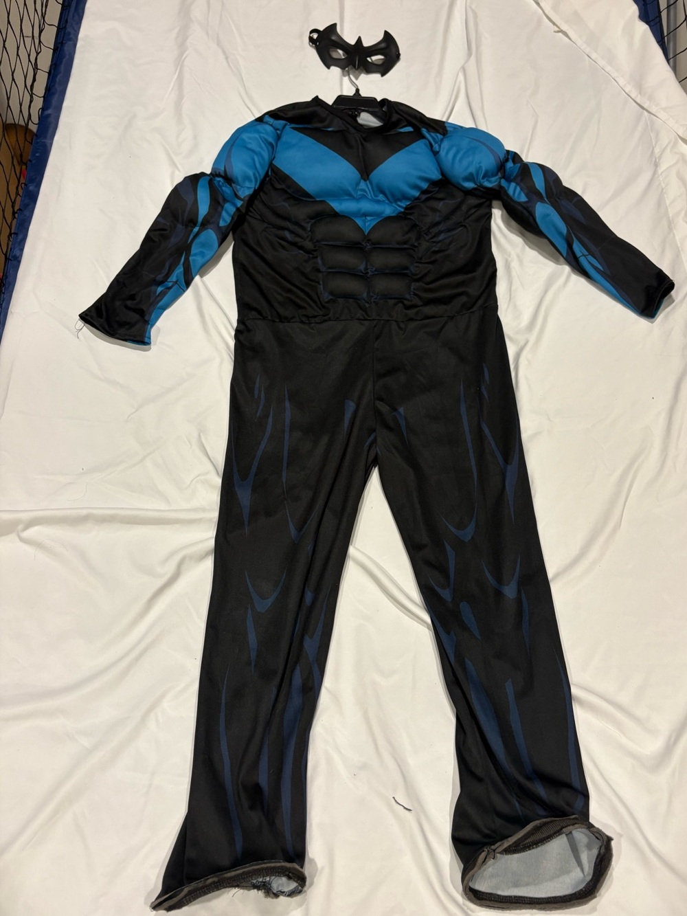 Batman Black and Blue Padded Muscle Kids Superhero Costume with Mask